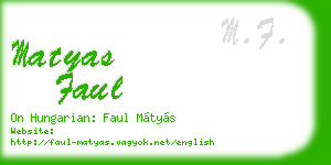 matyas faul business card